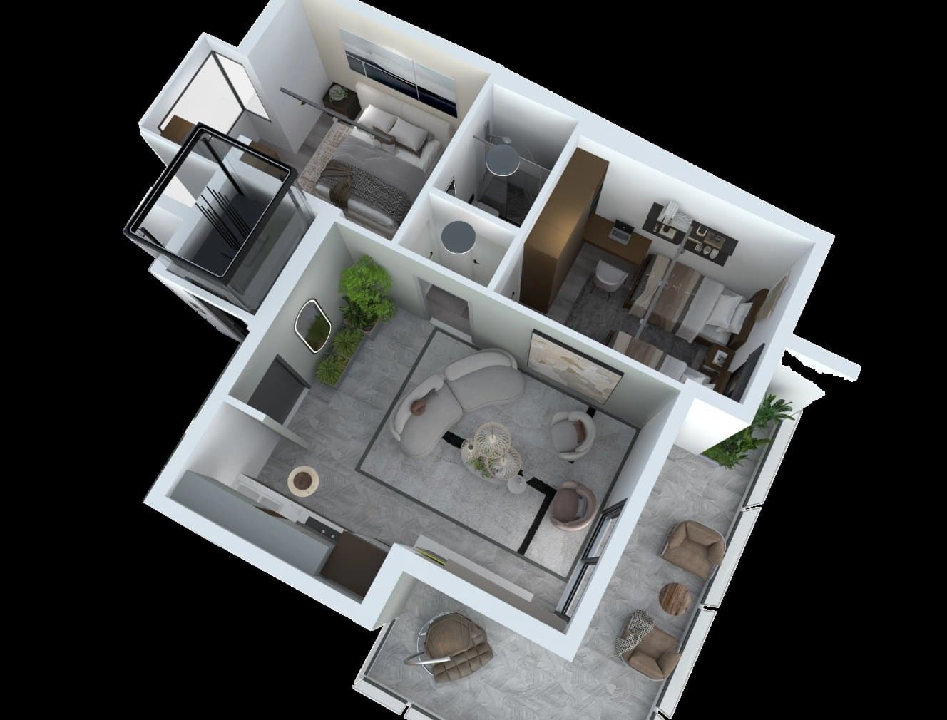 Apartment 1 3D plan