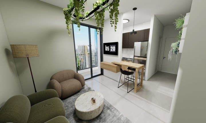 Apartment 3 living area with greenery