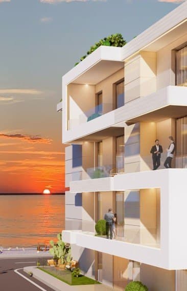 Balconies at sunset