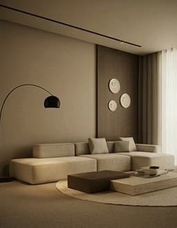 Living room with arc lamp