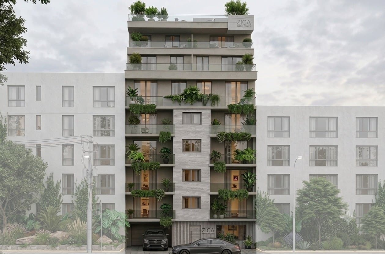 Green façade of the ZICA building, Ampelokipoi